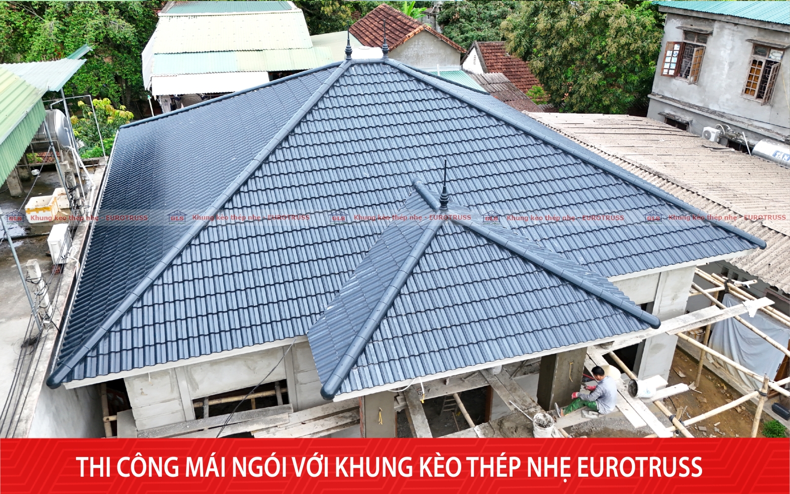 Công trình mái ngói hoàn thiện 180m² tại Ninh Bình