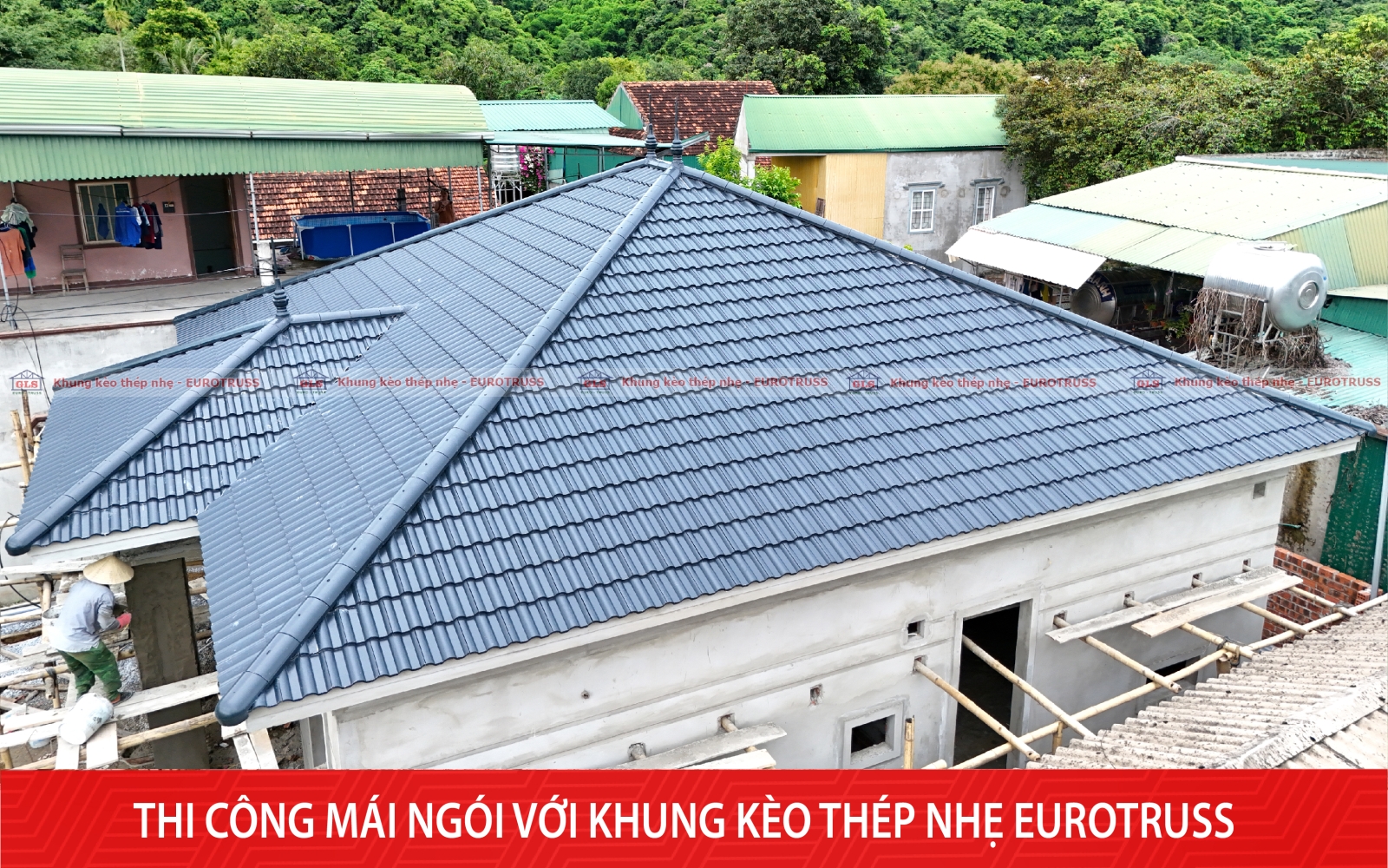 Công trình mái ngói hoàn thiện 180m² tại Ninh Bình