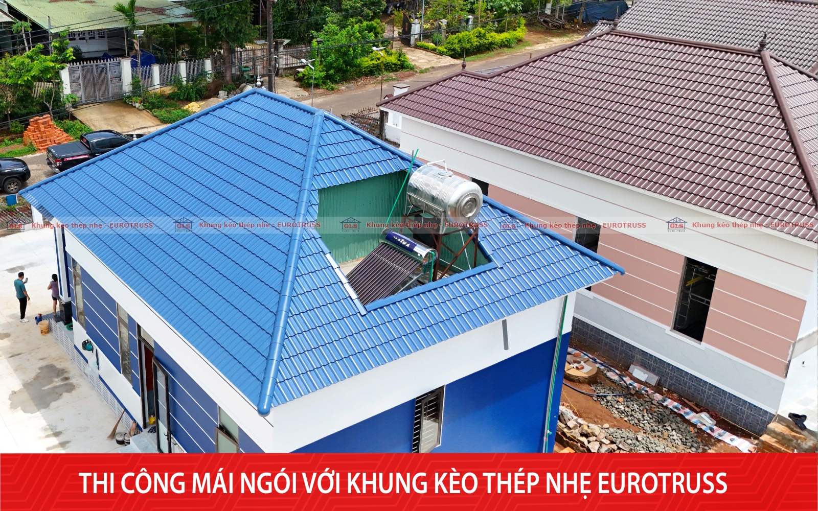 Thi công 3 mái ngói liền kề tại Gia Lai